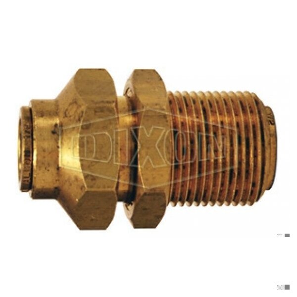 Dixon Bulkhead PushIn Union, 7/1620 x 1/8 in Nominal, Tube, Brass